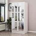 Dulap pentru haine, Minerva, Kale Chain Mirror Antique White, 90x210x52 cm, PAL, Alb
