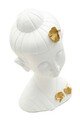 Figurina /sculptura decorativa  Buddha -A, Mauro Ferretti, 21.5x16x35 cm, polirasina, alb/auriu