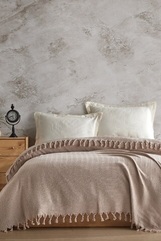 Cuvertura matlasata dubla, Berlino - Beige, Viaden, Bumbac reciclat