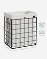 Cos de rufe, Songmics, 48 x 33 x 58 cm, 90 L, otel/policoton, alb/negru