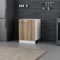 Dulap pentru bucatarie, Hanah Home, Minar, 60x87x58 cm, Alb / Dore