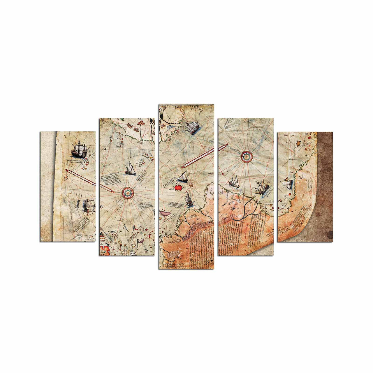 Set 5 tablouri decorative, 5MAPMDF-02, 20 x 60 cm, Multicolor - view 2