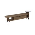 Comoda TV, Decortie, Ada, 188 x 42.6 x 40 cm, pal melaminat, alb