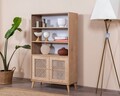 Corp biblioteca, Wolina, Goose, 90x158x41 cm, Corp: PAL 100% MELAMINAT, Alb / Stejar