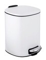Cos de gunoi, Wenko, Alassio, 20.5 x 24.5 x 27 cm, 5 L, inox/polipropilena, alb/negru