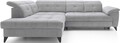 Coltar extensibil stanga 5 locuri ELTAP, LT-04AU, Inferne, 297x210x107 cm, lemn/poliester, gri deschis