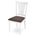 Scaun dining cu sezut tapitat, Misty, 45 x 53 x 94 cm, lemn, maro/alb