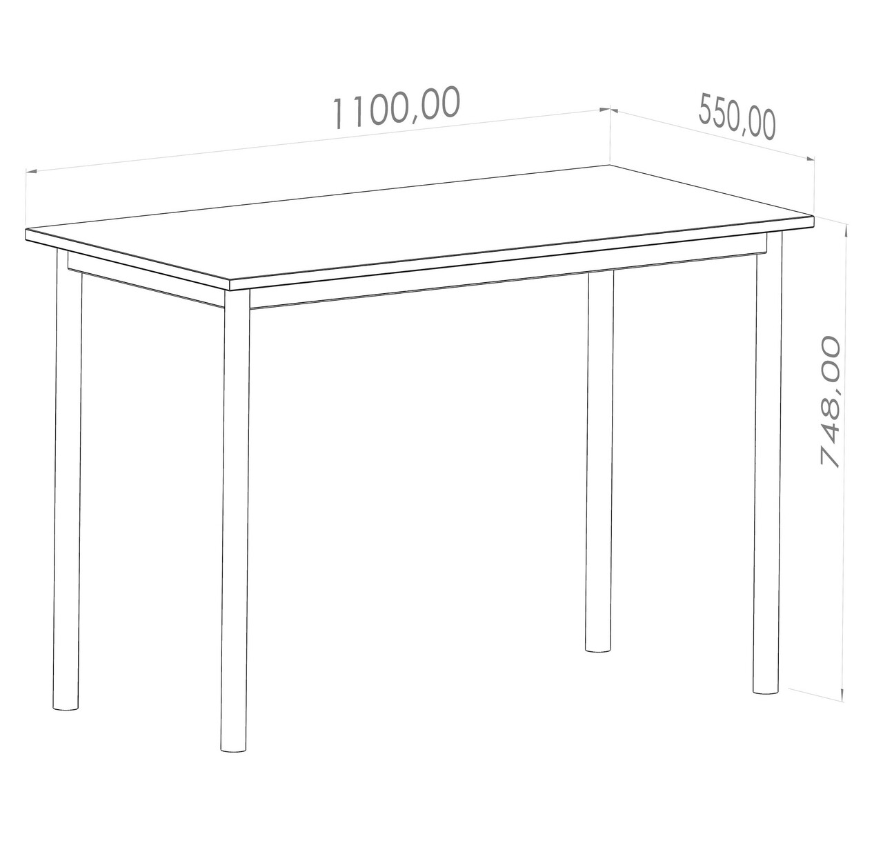 Birou, Caliente, Viva, 110x78x55 cm, PAL, Stejar / Negru