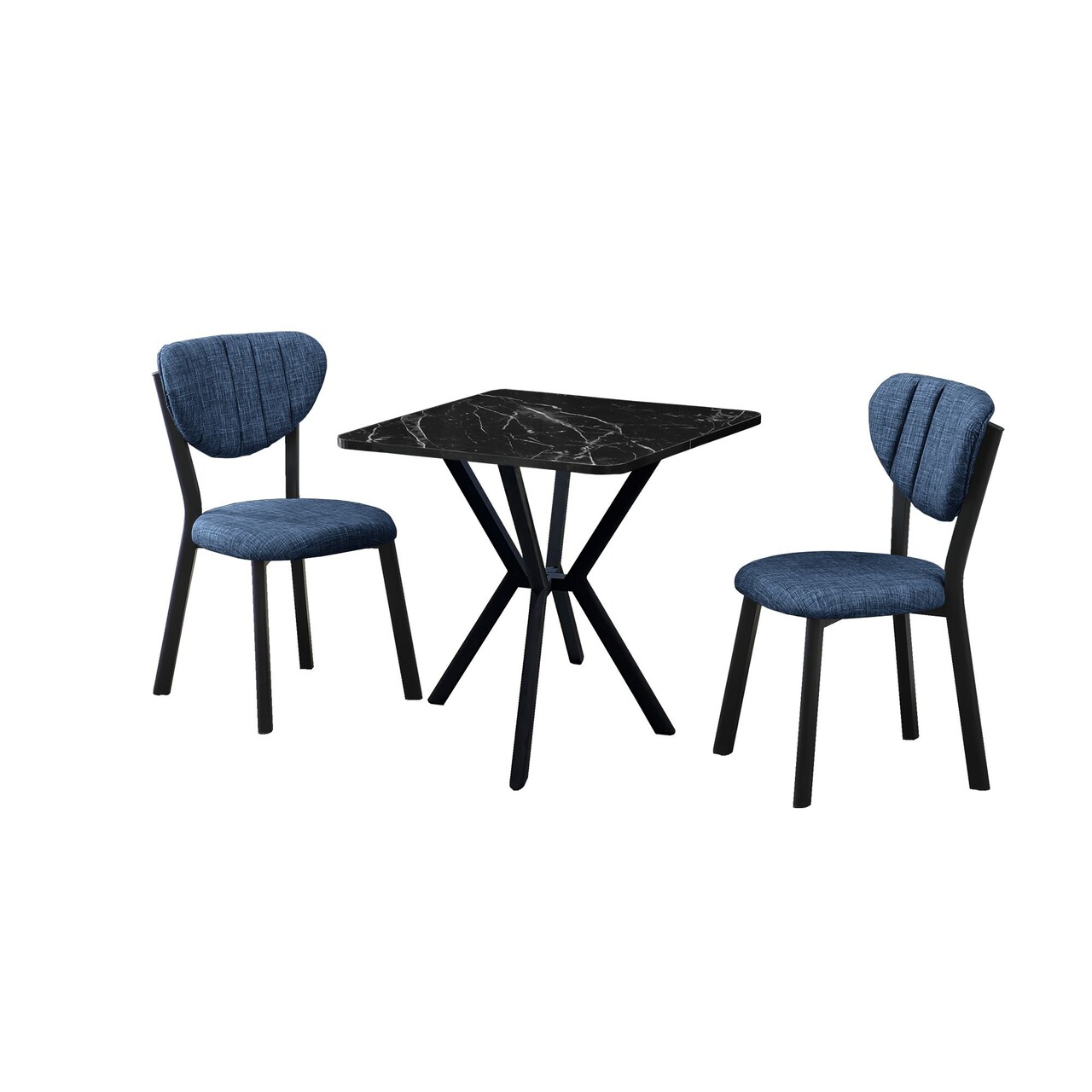 Set masa extensibila si scaune, 3 piese, Hanah Home, Elma, Navy Blue / Black - view 2