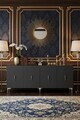 Consola, Hanah Home, Ayshe 180, 180x75x32 cm, Antracit / Argintiu
