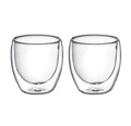 Set 2 pahare Doble, Ambition, 250 ml, sticla termorezistenta, transparent