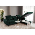 Coltar extensibil dreapta 4 locuri ELTAP, Foble, 267x196x100 cm, lemn/poliester, verde inchis