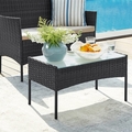 Set mobilier pentru gradina/terasa 4 piese, Songmics, otel/polietilena, negru/grej
