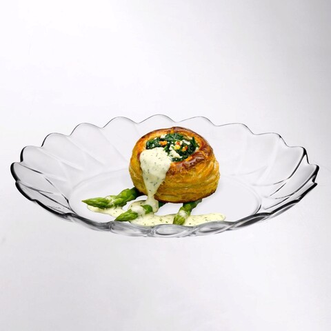 Platou servire hasir, pasabahce, 28 x 23.6 cm, sticla,