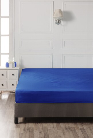 Cearceaf de pat cu elastic, 140×190 cm, 100% bumbac ranforce, Patik, Dark Blue, albastru inchis
