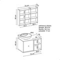 Set Dulap de Baie cu Chiuvetă și Oglindă (2 Piese), Hanah Home, 2552, MDF, Maro