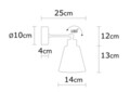 Aplica de perete, Alby, 525NOR3130, Metal, Cupru