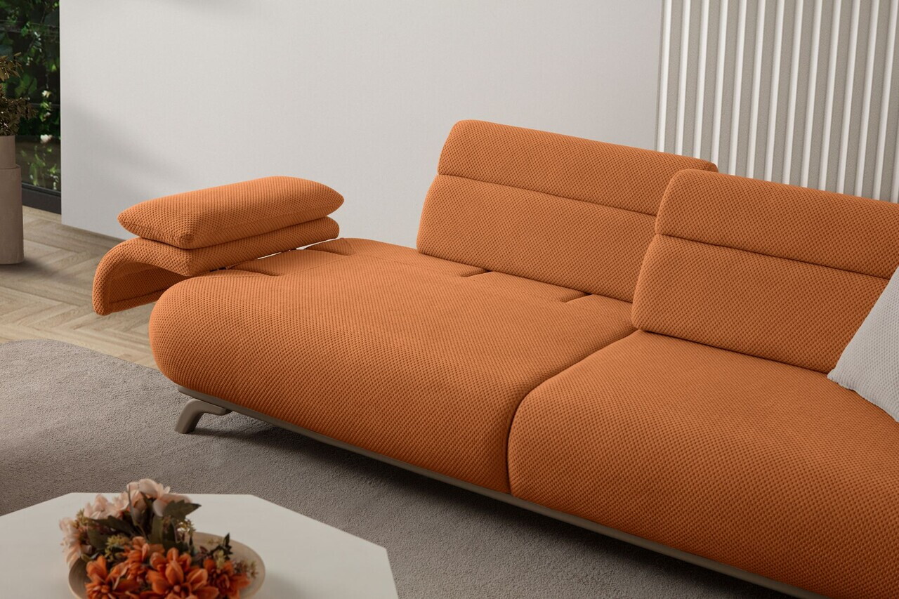 Canapea 3 locuri, Atelier del Sofa, 752EST1144, Lemn de carpen/PAL melaminat, Caramiziu - view 3