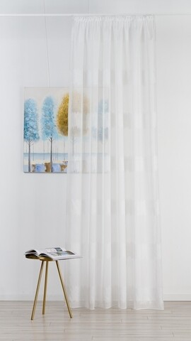 Perdea Mendola Interior, Venice, 140×260 cm, poliester, alb/argintiu Mendola Interior