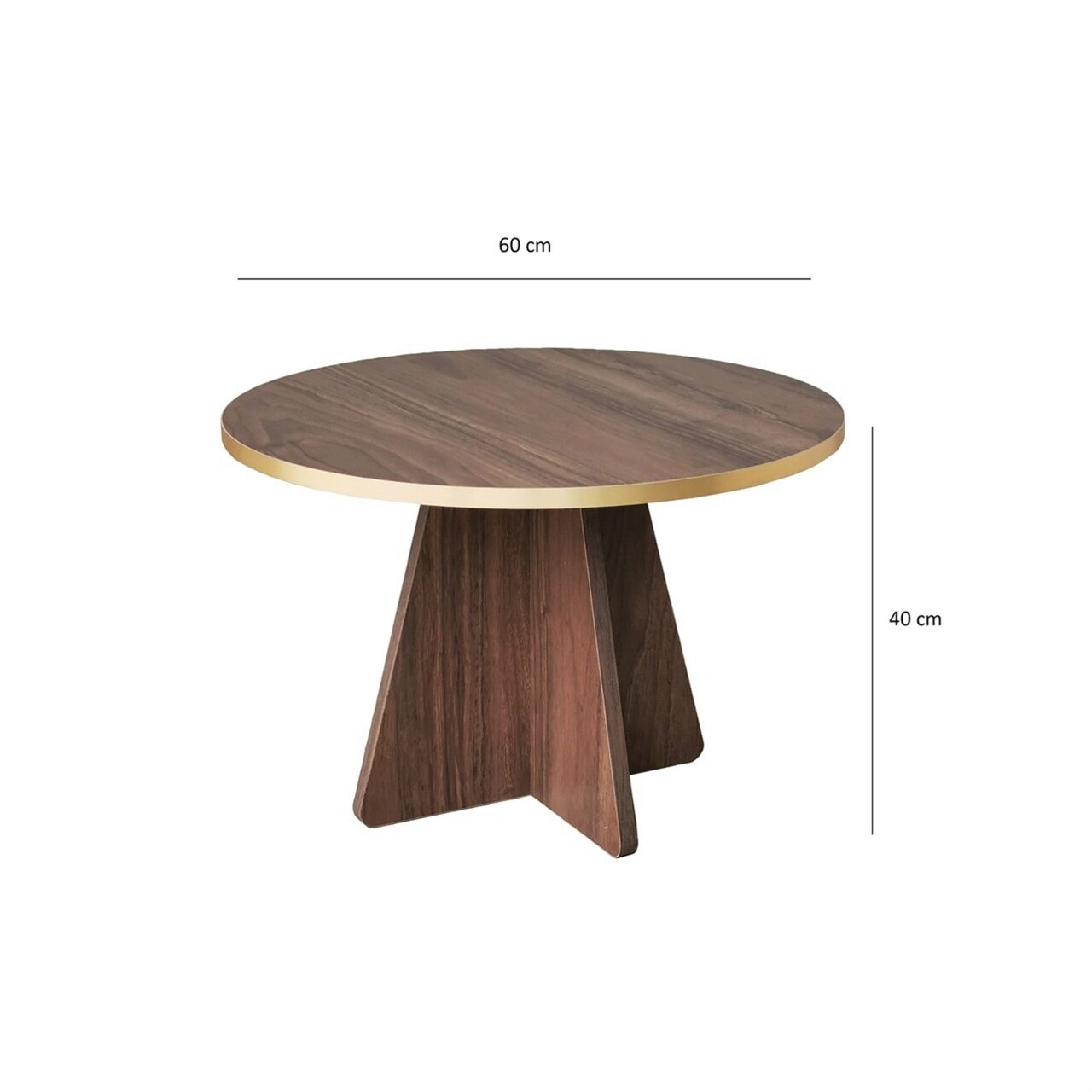 Masuta de cafea, Neostill, Mushroom, 60x40x60 cm, PAL, Aur / Nuc