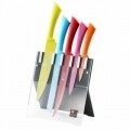 Set 5 cutite cu suport, Amefa, Love Colour, inox/plastic, multicolor