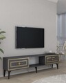 Comoda TV, Hanah Home, Viola, 150x44.6x29.6 cm, PAL , Antracit / Aur