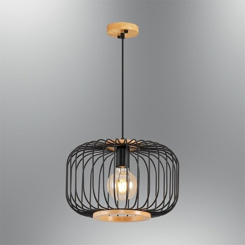Lustra, L1275 – Black, Lightric, 34 x 120 cm, 1 x E27, 40W, negru Iluminat