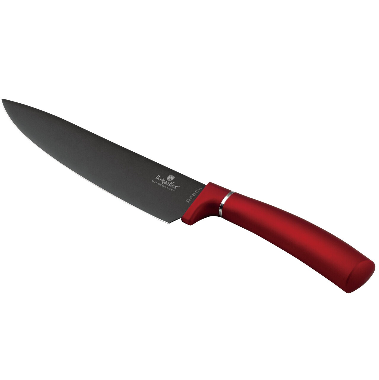 Set 5 cutite cu suport magnetic Berlinger Haus, Burgundy, inox/lemn, rosu/natur - imagine 2