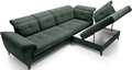 Coltar extensibil dreapta 5 locuri ELTAP, RT-35RAQ, Inferne, 297x210x107 cm, lemn/poliester, verde inchis