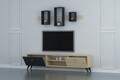 Comoda TV cu rafturi de perete Elit, Arnetti, 180 x 48.1 cm/120 x 45 cm, oak/antracit