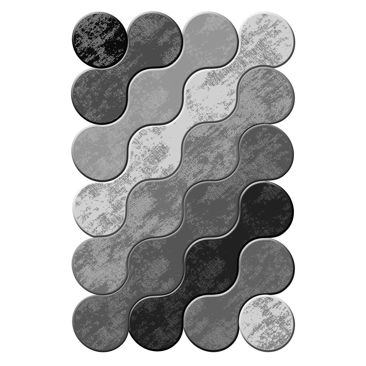 Covor, Wookece292, 160x230 cm, Alb / Gri / Negru — imaginea 3