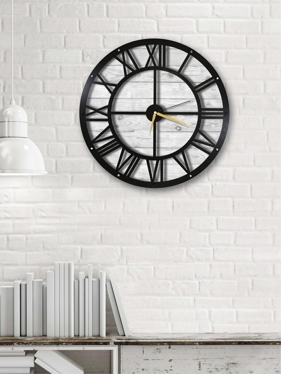 Ceas de perete, MET-MDF-UYART-2018, Dimensiune: 50 x 50 cm, Negru — imaginea 3