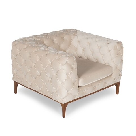 Fotoliu Fashion, Ndesign, 105x100x71 cm, lemn, crem 105x100x71