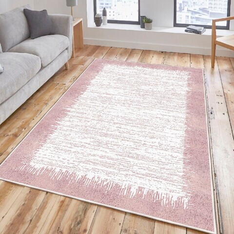 Covor, Woosonıl077, 80x300 cm, Crem / Roz