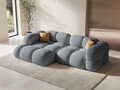 Coltar stanga 3 locuri, Loretto, Cosmopolitan Design, 250x147x68 cm, tesatura structurata, gri