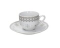 Set 6 cesti cu farfurie Olimpia Vichy, Tognana, 100 ml, portelan, bej