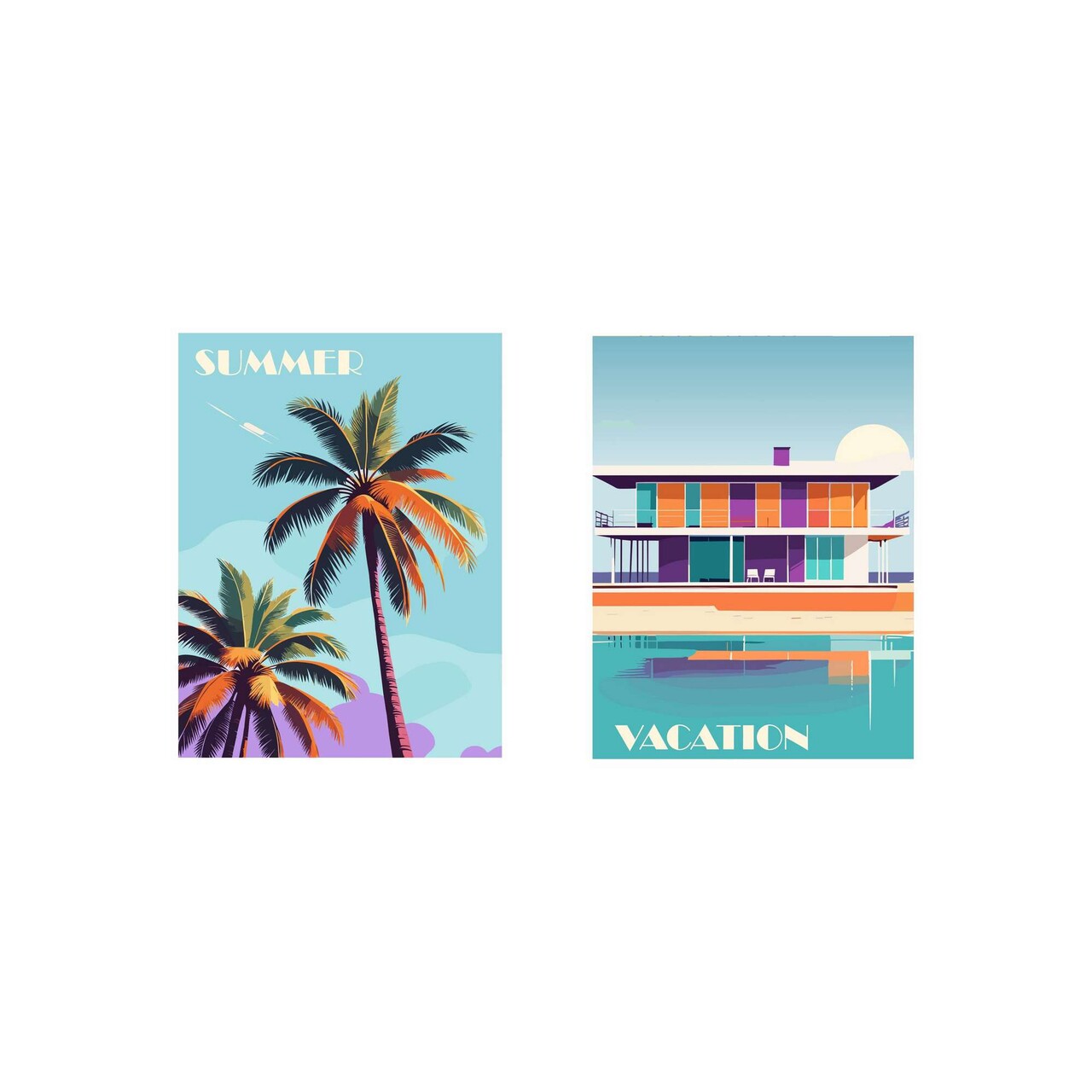 Set 2 tablouri decorative, Mp2-00101, Imprimare digitala, Multicolor - view 2