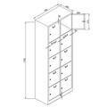 Dulap de depozitare cu incuietoare, Shelvoria, Js1017Kı, 79x170x40 cm, Otel, Gri/Roșu