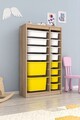 Dulap multifunctional, Estella, Montana Xs 2D4N8U, Sonomo Alb / Galben
