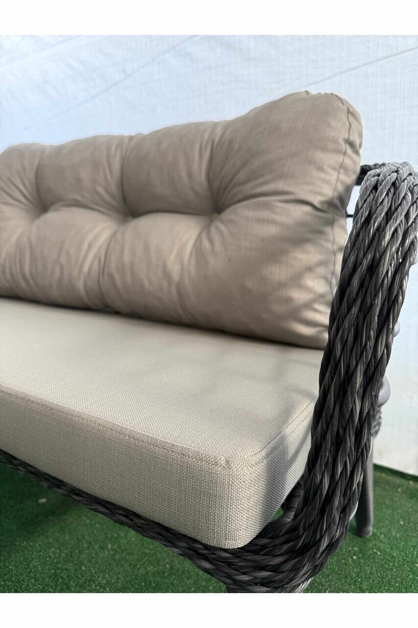Set mobilier de gradina, Hanah Home, Manolya, ALUMINIU, Gri - view 6