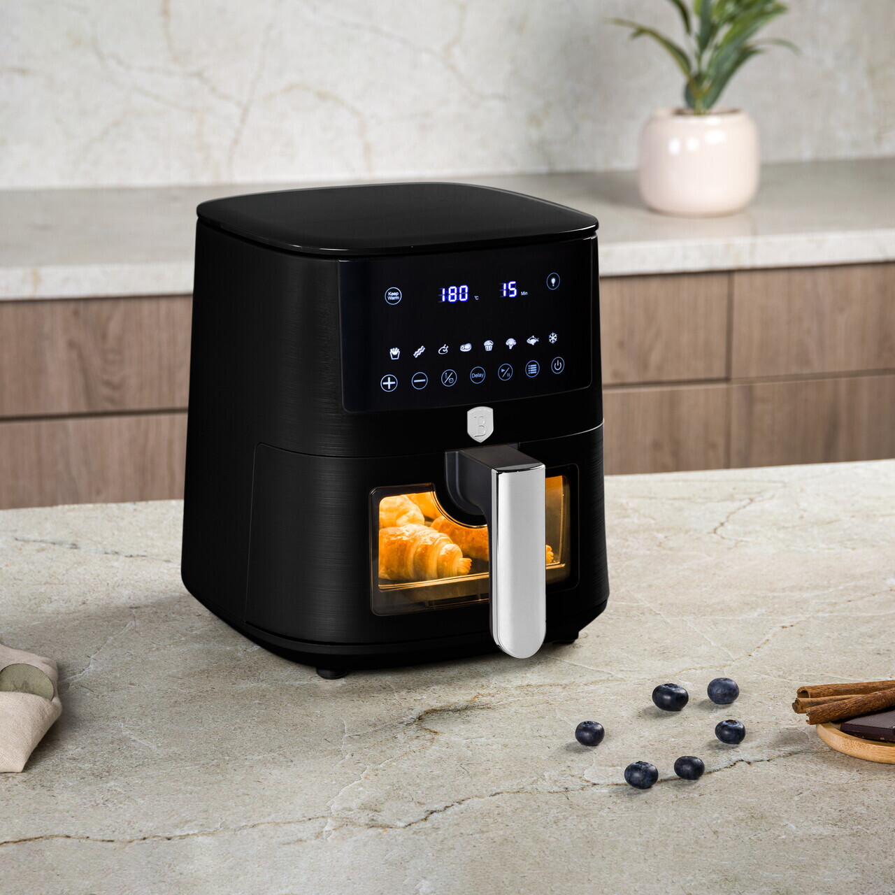 Friteuza cu aer cald si fereastra Berlinger Haus, Matte Black, 5 L, 1400W, negru mat - imagine 4