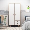 Dulap pentru haine, Mod Design, Musso, 100 x 190 x 52 cm, pal melaminat, stejar/alb