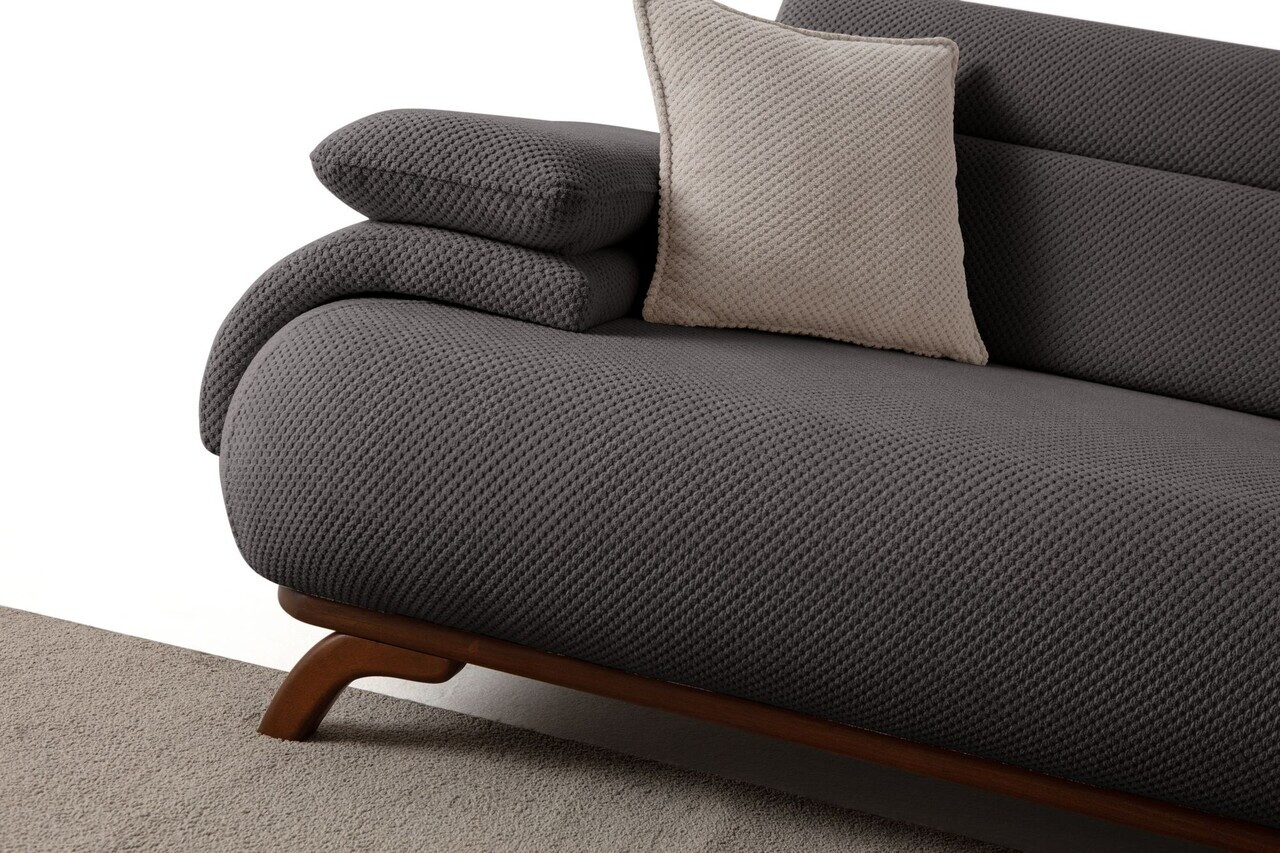 Canapea 3 locuri, Atelier del Sofa, 752EST1146, Lemn de carpen/PAL melaminat, Antracit - view 9
