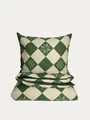 Lenjerie de pat pentru o persoana Patchwork, Homla, 140x200 cm, 2 piese, bumbac, verde/bej