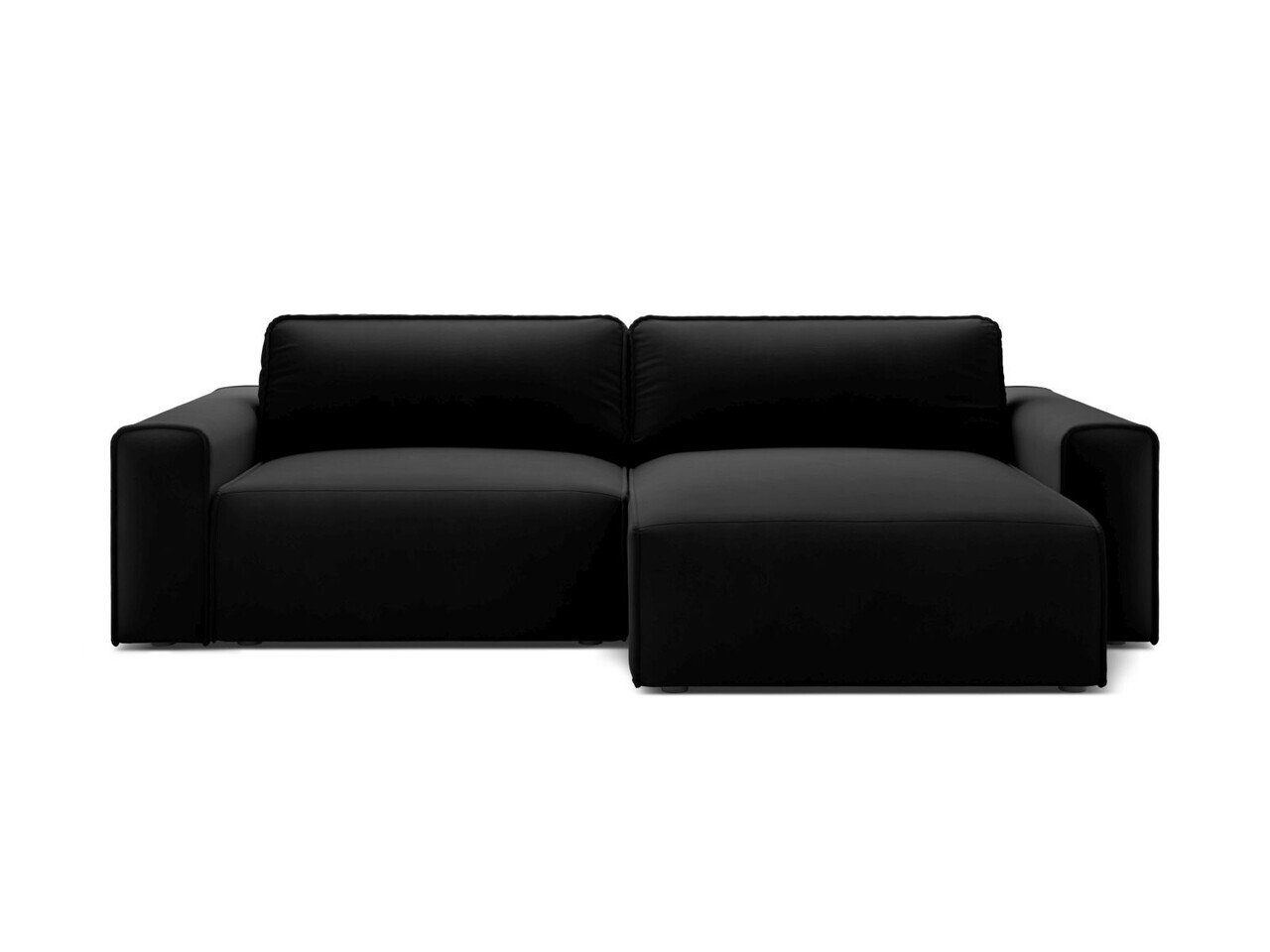 Coltar extensibil dreapta 3 locuri, Victor, Micadoni Home, 246x148x83 cm, catifea, negru
