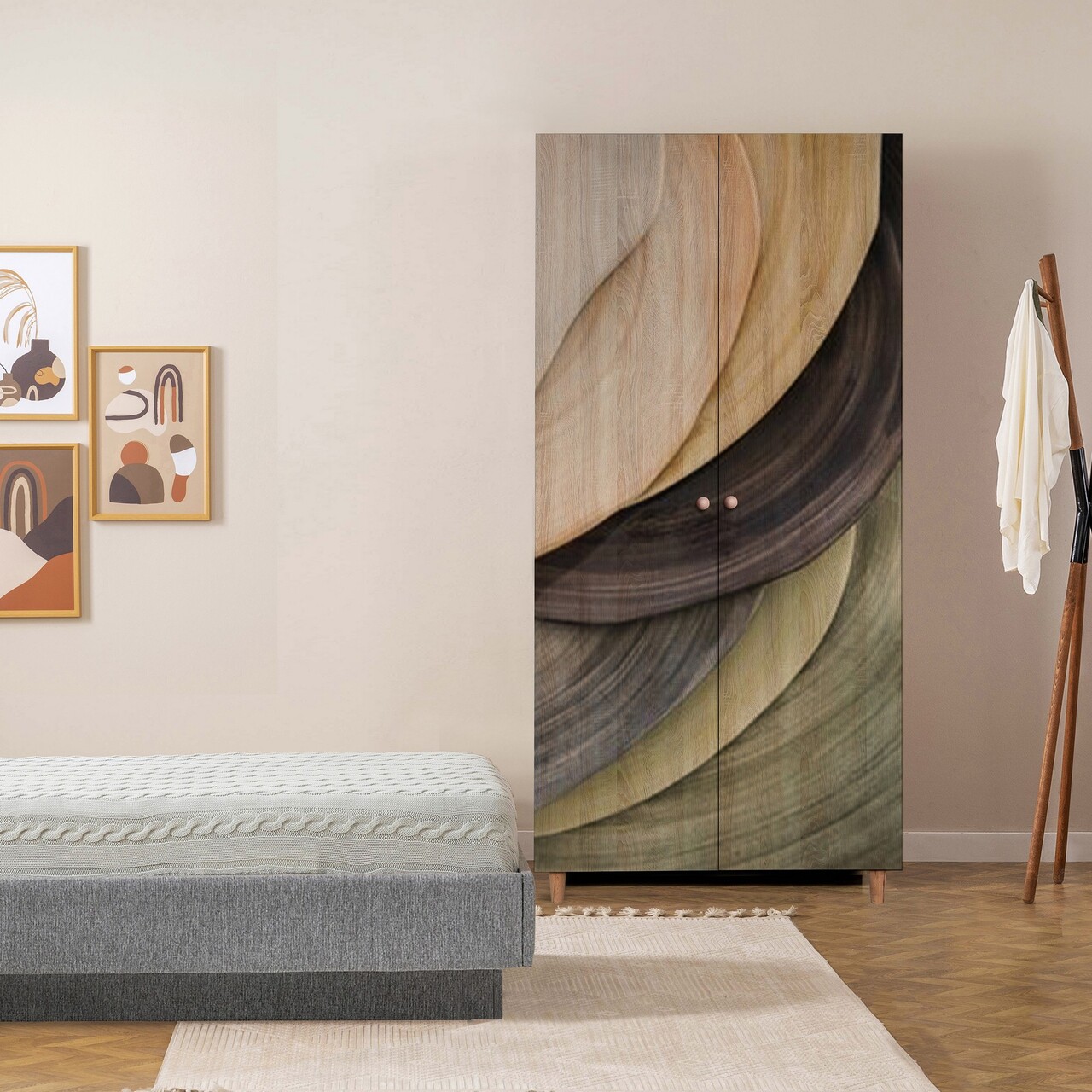 Dulap pentru haine, Vella, Lidya 2 -977, 90x192x52 cm, PAL, Sonomo - 1 | YEO