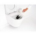 Perie de toaleta cu suport, Brabantia, MindSet, 11x9.6x42 cm, otel, Alb