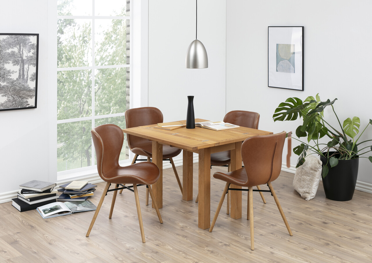 Scaun Batilda -A1, Actona, 47x53x82.5 cm, piele ecologica/lemn de stejar, brandy - view 5