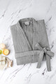 Halat de baie unisex, DC Home, Kimono, Bumbac, Gri