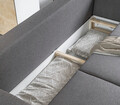 Canapea extensibila 3 locuri ELTAP, Ask76, Asgard, 233x92x93 cm, lemn/poliester, gri